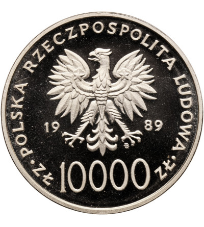 Polska. 10000 złotych 1989, Jan Paweł II z pastorałem (gruby krzyż) - Proof
