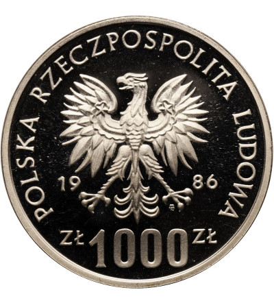 Polska. 1000 złotych 1986, Ochrona Środowiska - Sowa (PRÓBA)