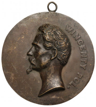 Polska. Medalion, Wincenty Pol, odlew Mintera 1849 (125 x 125 mm)