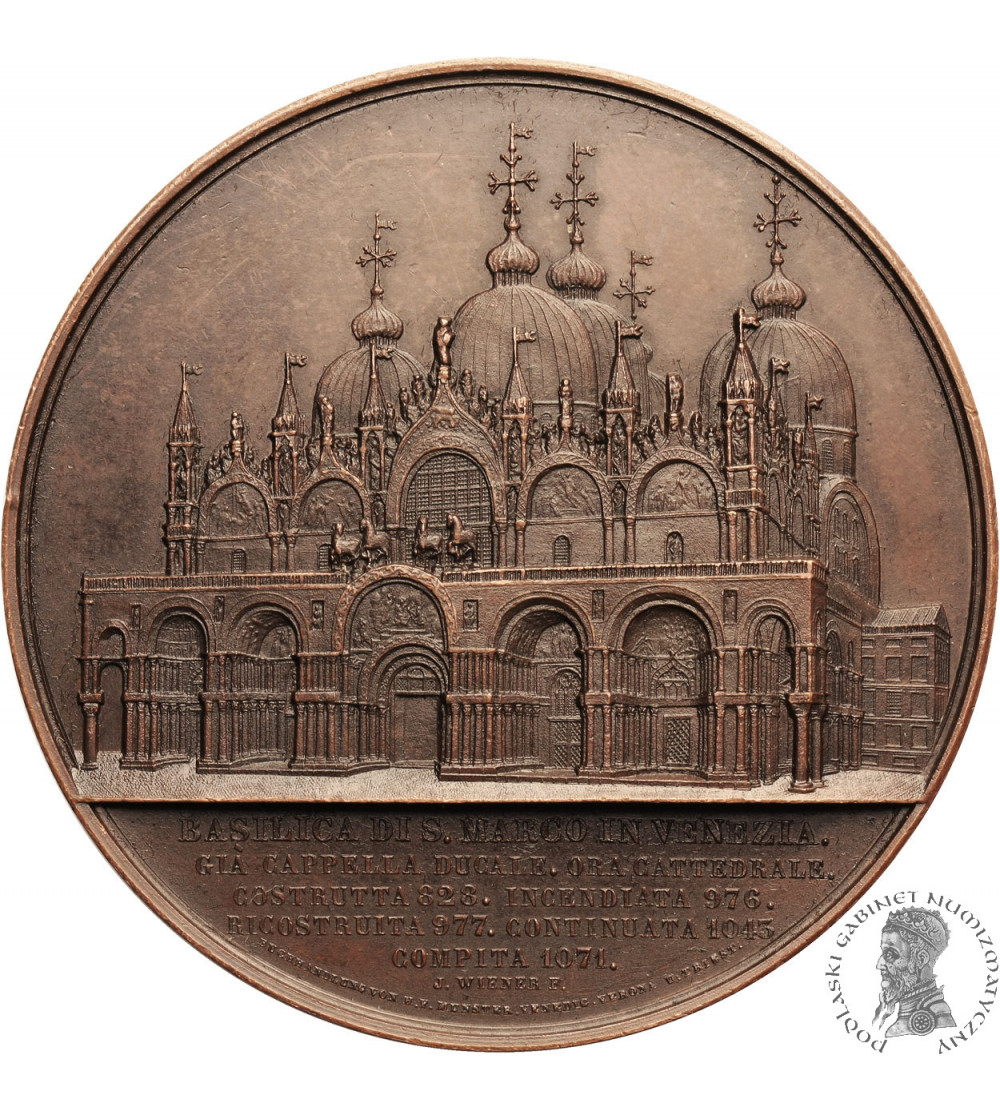 Italy. Venice. St. Mark's Basilica medal, 1854 by Jacques Wiener