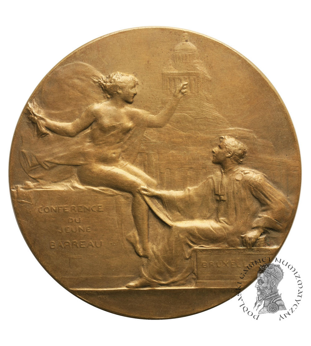 Belgium. Medal 1913, by Armand Bonnetain, concerning the professional association of young lawyers in Brussels.