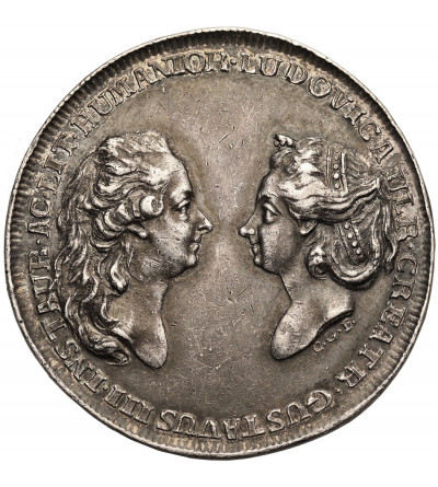 Sweden, Gustav III, with Louisa Ulrika, 1771-1792. Swedish Academy medal, 1787-1834