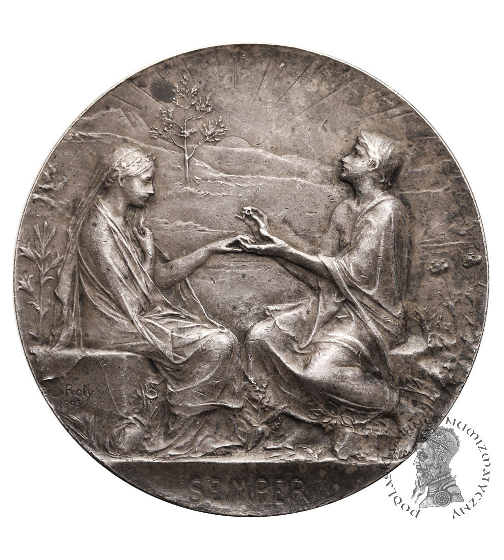 France. Marriage silver medal, O. Roty 1895 SEMPER (always)