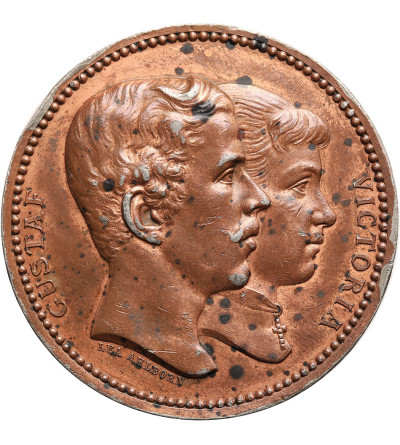 Szwecja. Medal upamiętniający małżeństwo Gustafa V z Wiktorią Badeńską 1881