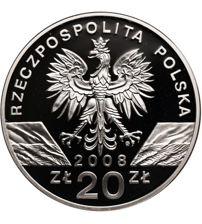 Poland. 20 Zlotych 2008, Peregrine falcon - Proof