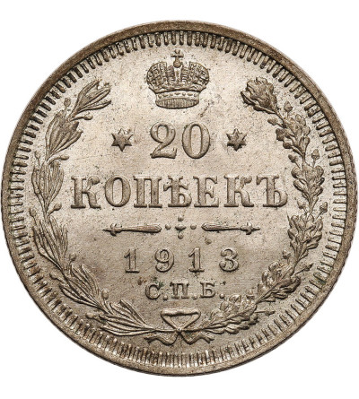 Rosja, Mikołaj II 1894-1917. 20 kopiejek 1913 СПБ-BC, St. Petersburg