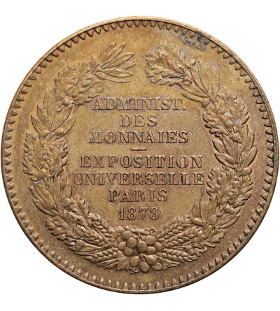 France. Medal minted on the occasion of the World Exhibition in Paris 1878