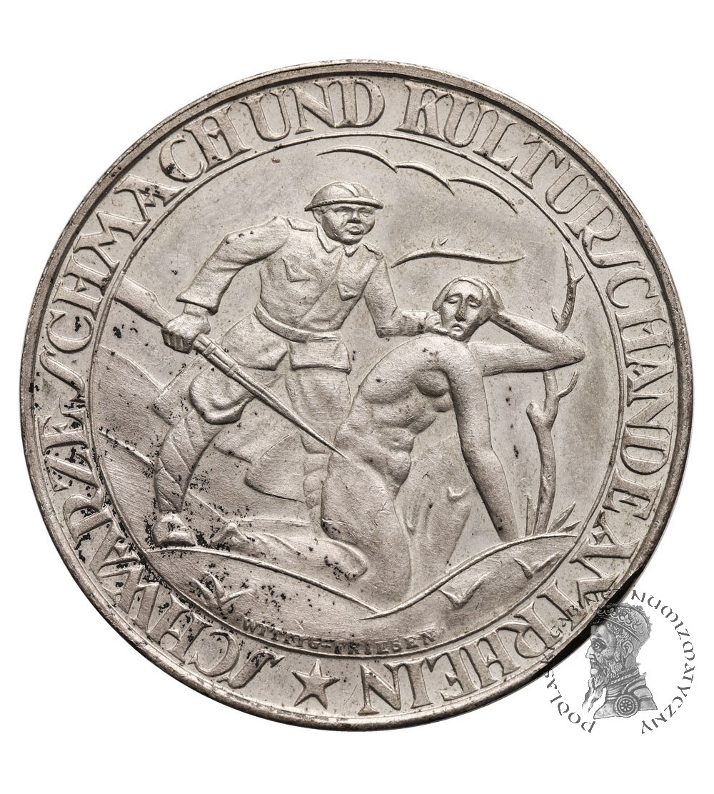 Niemcy, Republika Weimarska. Medal satyryczny Norymberga 1921 (Deutscher Not und Schmach Taler)
