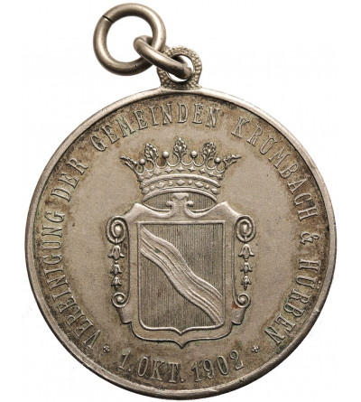 Germany. Bavaria Kingdom, Prince Regent Luitpold. Medal for the unification of Krumbach and Hürben 1902