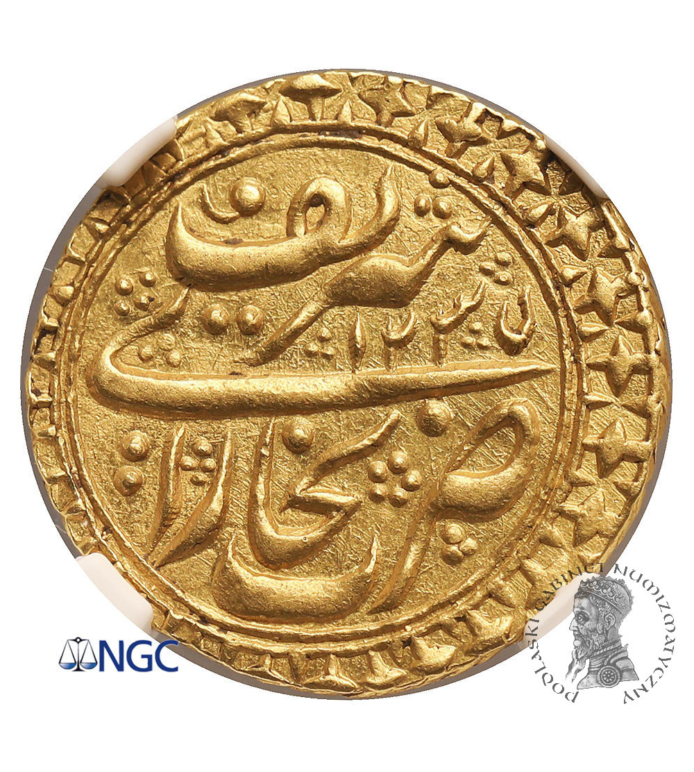 Buchara. AV Tilla AH 1235 / 1821 AD, Chanat Haidar Tora 1800-1826 AD - NGC UNC Details