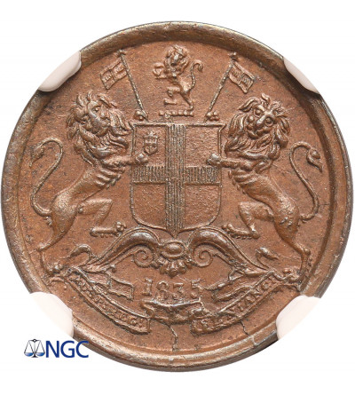 India British. 1/12 Anna 1835 (B), East India Company - NGC MS 63 BN