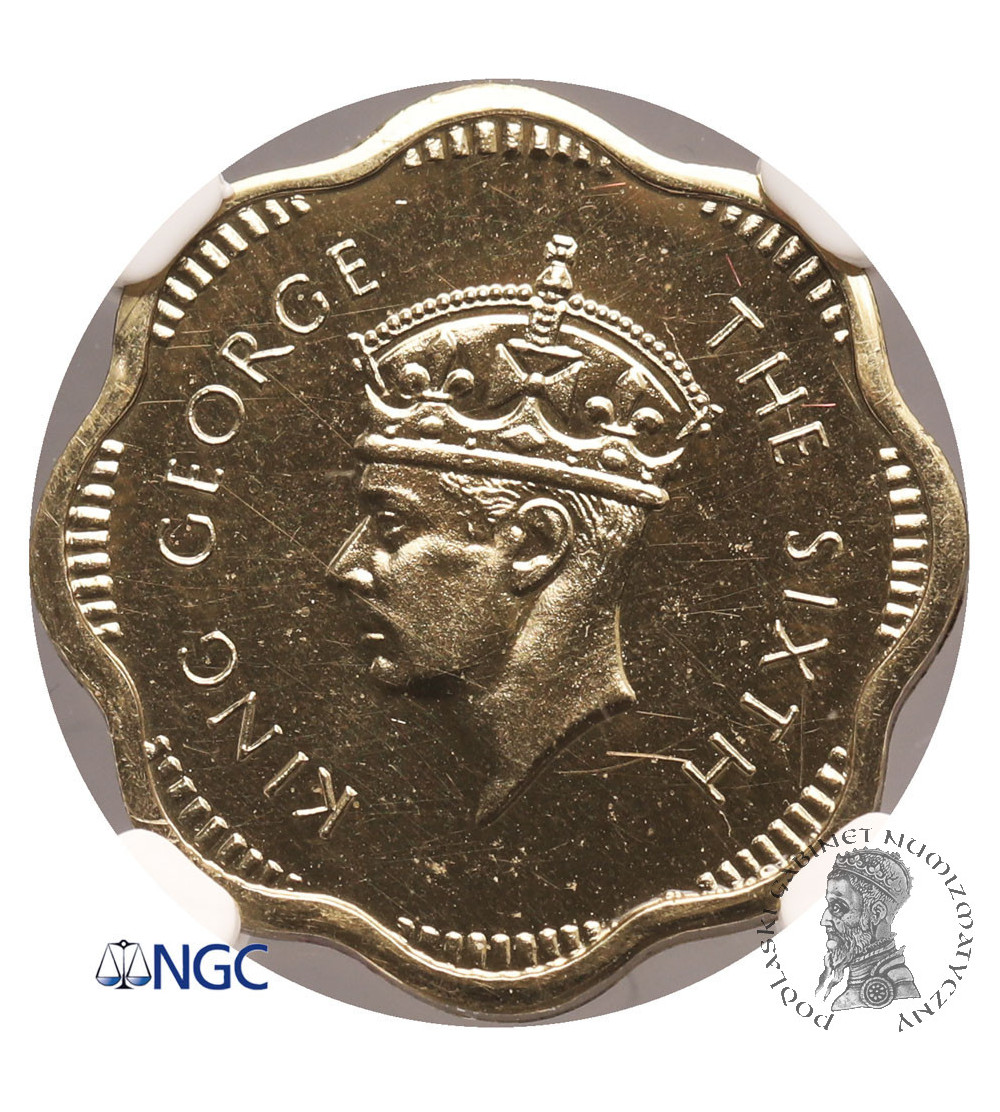 Ceylon (Sri Lanka), 2 Cents 1951, George VI (Proof) - NGC PF 64
