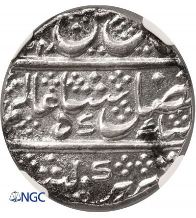 Indie - Mysore (Brytyjski Protektorat). AR rupia, AH 1224 / rok 74 (1809 AD), w imieniu Shah Alam II - NGC MS 63