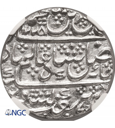 Indie - Mysore (Brytyjski Protektorat). AR rupia, AH 1225 / rok 74 (1810 AD), w imieniu Shah Alam II - NGC MS 64