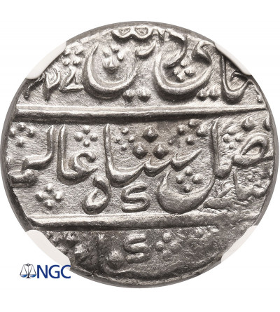 Indie - Mysore (British Protectorate). AR Rupee AH 1227 / RY 95 (1812 AD), i.n.o. Shah Alam II - NGC MS 62