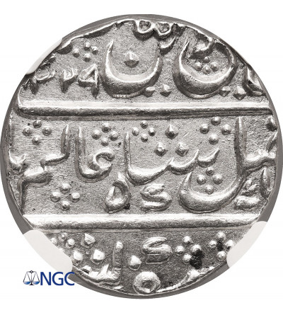 Indie - Mysore (Brytyjski Protektorat). AR rupia, AH 1229 / rok 96 (1814 AD), w imieniu Shah Alam II - NGC MS 64