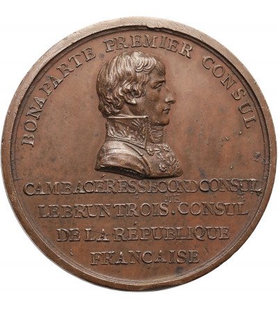 France. Napoleon I Bonaparte, Br medal commemorating the laying of the foundation stone for the Colonne Vendôme, 1800