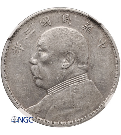 China, Republic. Dollar (Yuan Shih Kai Dollar), Year 3 (1914) - NGC AU 53