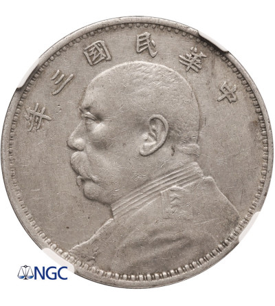 Chiny, Republika. Dolar (Yuan Shih Kai Dollar), rok 3 (1914 AD) - NGC AU Details