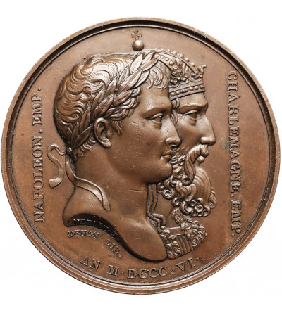 Francja. Napoleon I Bonaparte, medal upamiętniający sojusz z Saksonią, 1806