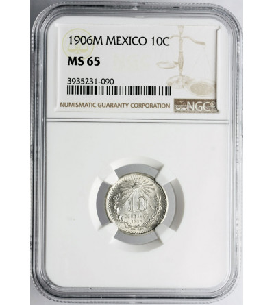 Meksyk. 10 Centavos 1906 M - NGC MS 65