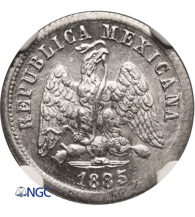 Mexico, Second Republic. 10 Centavos 1885 Mo M - NGC MS 64
