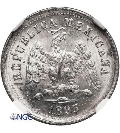 Mexico, Second Republic. 10 Centavos 1893 Zs Z - NGC MS 64