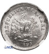 Meksyk, Druga Republika. 10 Centavos 1893 Zs Z - NGC MS 64
