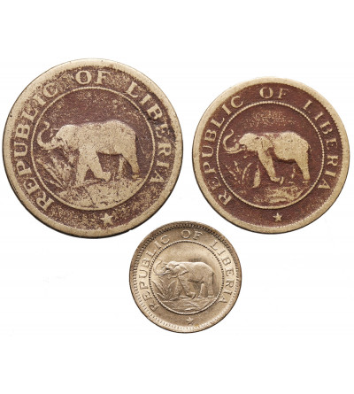 Liberia. Zestaw: 1/2, 1, 2 centy 1937