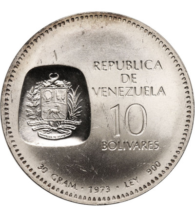 Wenezuela. 10 Bolivares 1973, Simon Bolivar 1873-1973