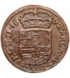 Niderlandy Hiszpańskie, Flandria (Belgia). Cu Liard (1 Oord Koper) 1692, Brugia, Karol II 1665-1700