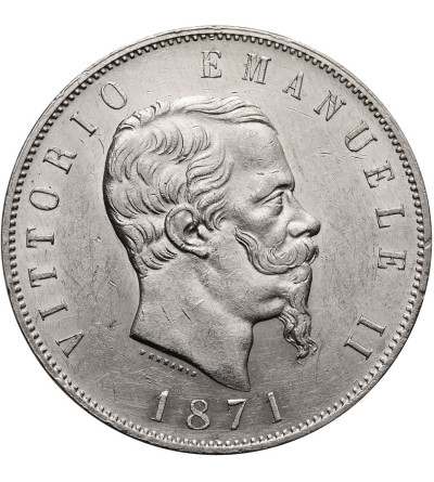 Włochy, Vittorio Emanuele II. 5 Lire 1871 M BN