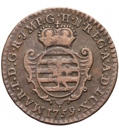 Luksemburg, (Austriackie Niderlandy). Liard 1759 (b), Bruksela, Maria Teresa 1740-1780