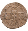 Niderlandy Hiszpańskie, Flandria (Belgia). Cu Liard (1 Oord Koper) 1655, Brugia, Filip IV 1621-1665