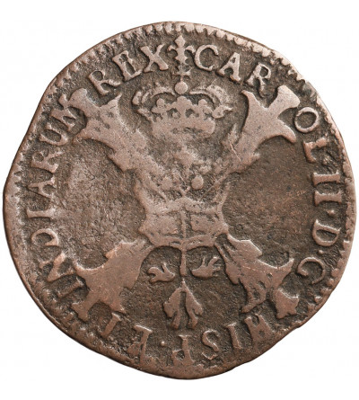 Niderlandy Hiszpańskie, Flandria (Belgia). Duit 1700, Brugia, Karol II 1665-1700