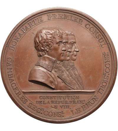 Francja. Napoleon I Bonaparte, medal upamiętniający umieszczenie kolumny pamiątkowej nad Sekwaną, 1800