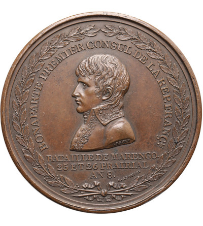 France, Napoleon I Bonaparte. Bronze medal commemorating the Battle of Marengo and Napoleon's command, 1800