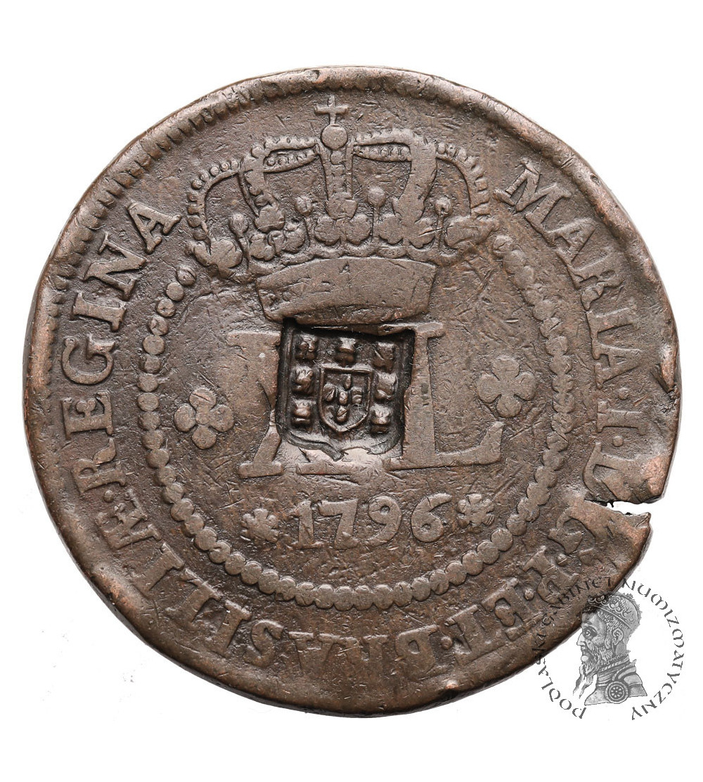 Brazylia. 80 Reis 1809 (kontramarka na 40 Reis 1796)