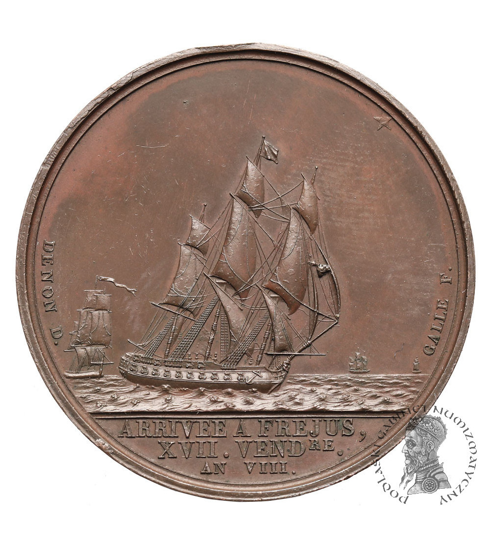 France, Napoleon I Bonaparte. Medal commemorating the return from Egypt and arrival in Frejus, 1799