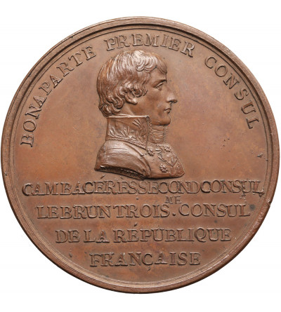 Francja, Napoleon I Bonaparte. Medal upamiętniający budowę kolumny Vendome, 1800