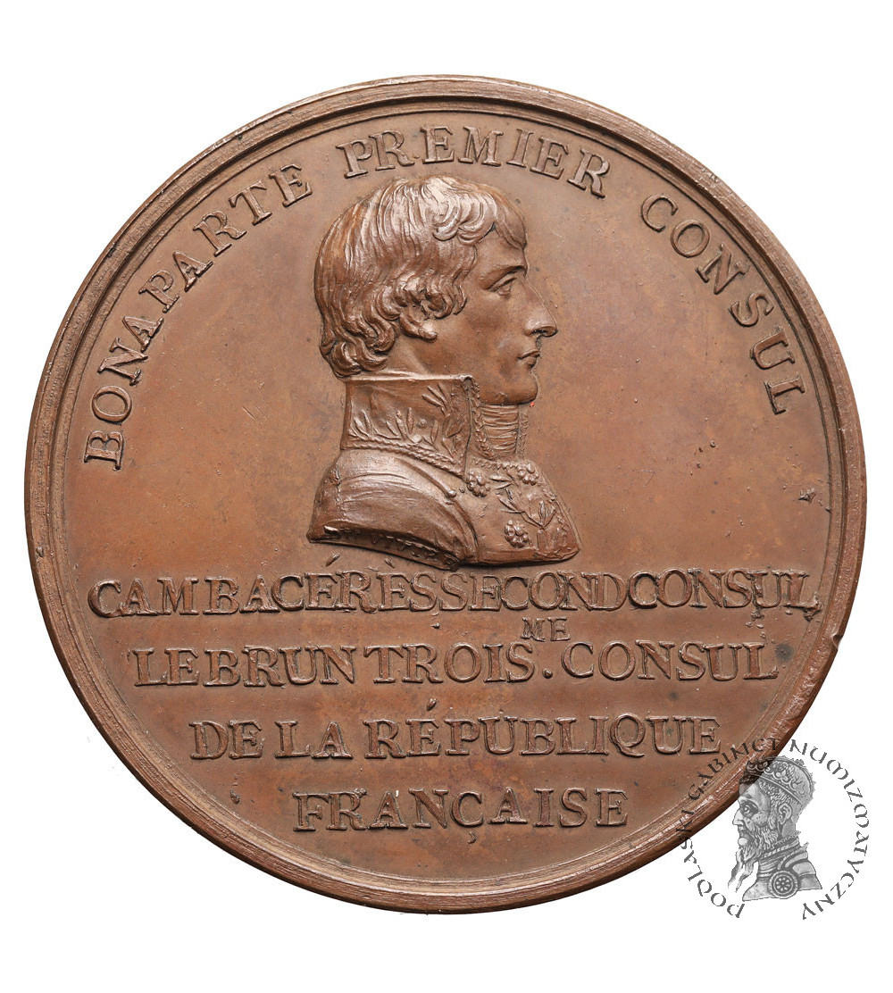 France, Napoleon I Bonaparte. Bronze medal commemorating the construction of the Vendome column, 1800