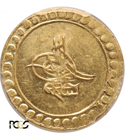 Turkey (Ottoman Empire). Selim III AH 1203-1222 / 1789-1807 AD. AV Findik (Altin) AH 1203 RY 18 / 1806 AD - PCGS MS 62