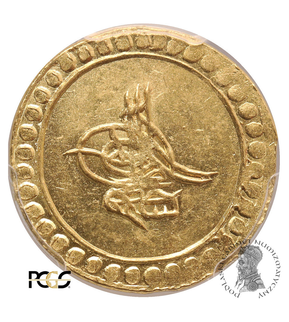 Turcja (Imperium Osmańskie). Selim III AH 1203-1222 / 1789-1807 AD. AV Findik (Altin) AH 1203 rok 18 / 1806 AD - PCGS MS 62
