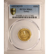 Turcja (Imperium Osmańskie). Selim III AH 1203-1222 / 1789-1807 AD. AV Findik (Altin) AH 1203 rok 19 / 1807 AD - PCGS MS 61