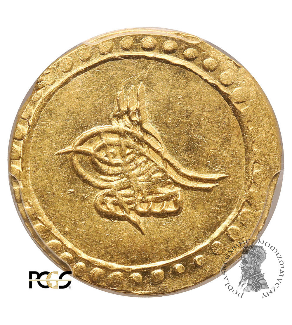 Turcja (Imperium Osmańskie). Selim III AH 1203-1222 / 1789-1807 AD. AV Findik (Altin) AH 1203 rok 19 / 1807 AD - PCGS MS 61