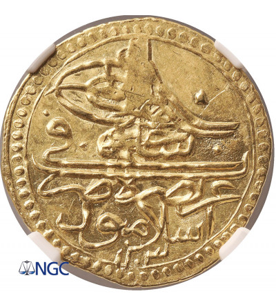 Turcja (Imperium Osmańskie). Selim III AH 1203-1222 / 1789-1807 AD. AV Zeri Mahbub, AH 1203 rok 13 (1800/1801 AD) NGC MS 62