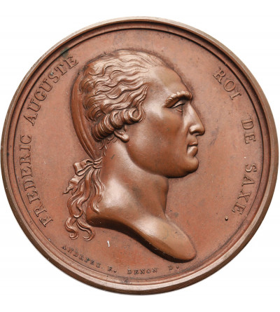 France, Napoleon I Bonaparte. Bronze medal commemorating the visit of King Frederick Augustus to the Paris Mint, 1809