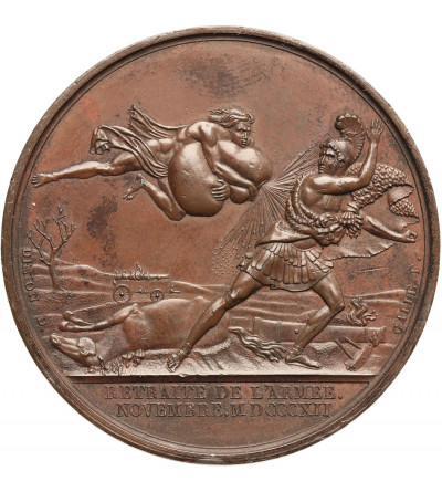 France, Napoleon I Bonaparte. Bronze medal commemorating the retreat of the French Army from Russia, 1812