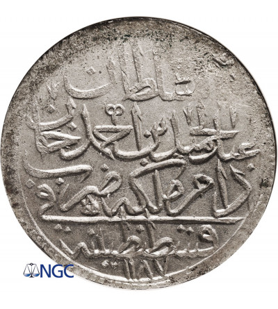 Turcja (Imperium Osmańskie). Abdul Hamid I, 1774-1789. 2 Zolota AH 1187 rok 15 / 1788 AD - NGC MS 63