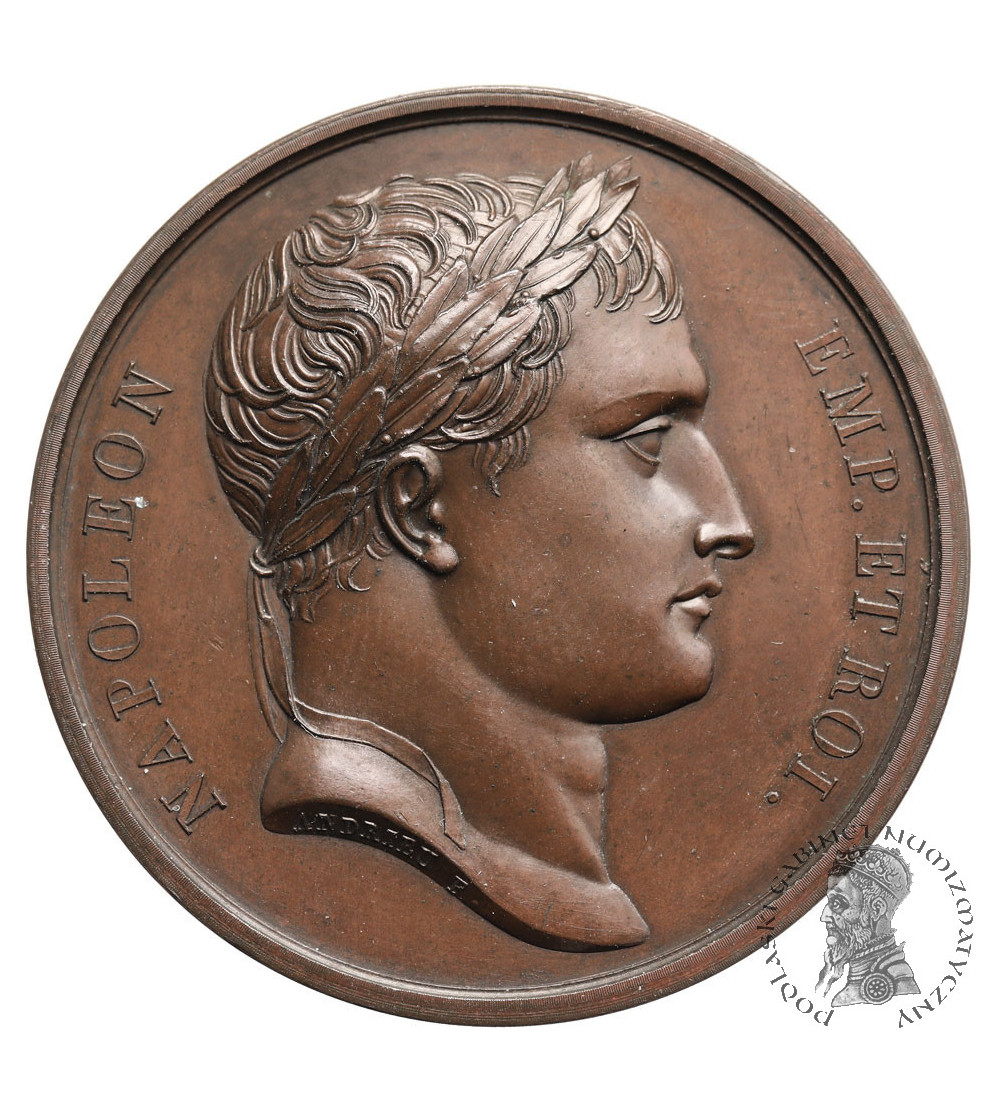 France, Napoleon I Bonaparte. Bronze medal commemorating Napoleon's second abdication, 1815
